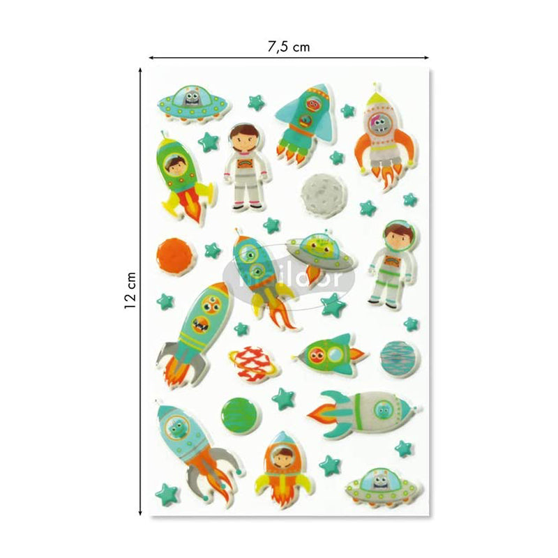 MAILDOR 3D Stickers Cooky Space rocket 1s