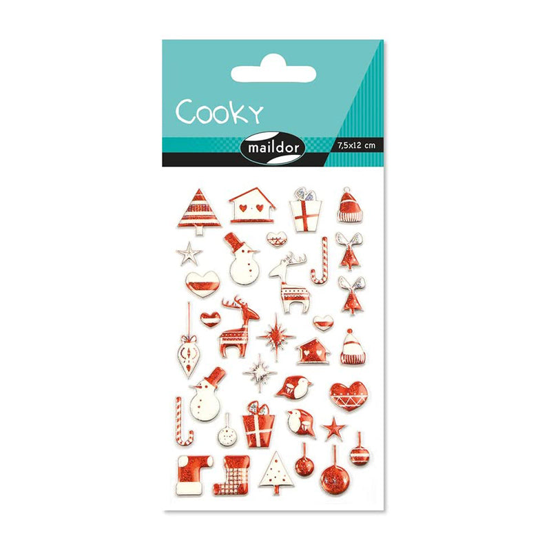 MAILDOR 3D Stickers Cooky Scandinavian Red Xmas Default Title