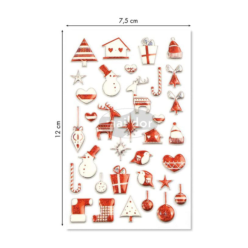 MAILDOR 3D Stickers Cooky Scandinavian Red Xmas Default Title