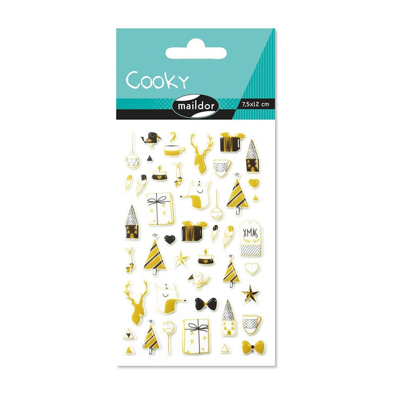 MAILDOR 3D Stickers Cooky Christmas Black/Gold 1s Default Title