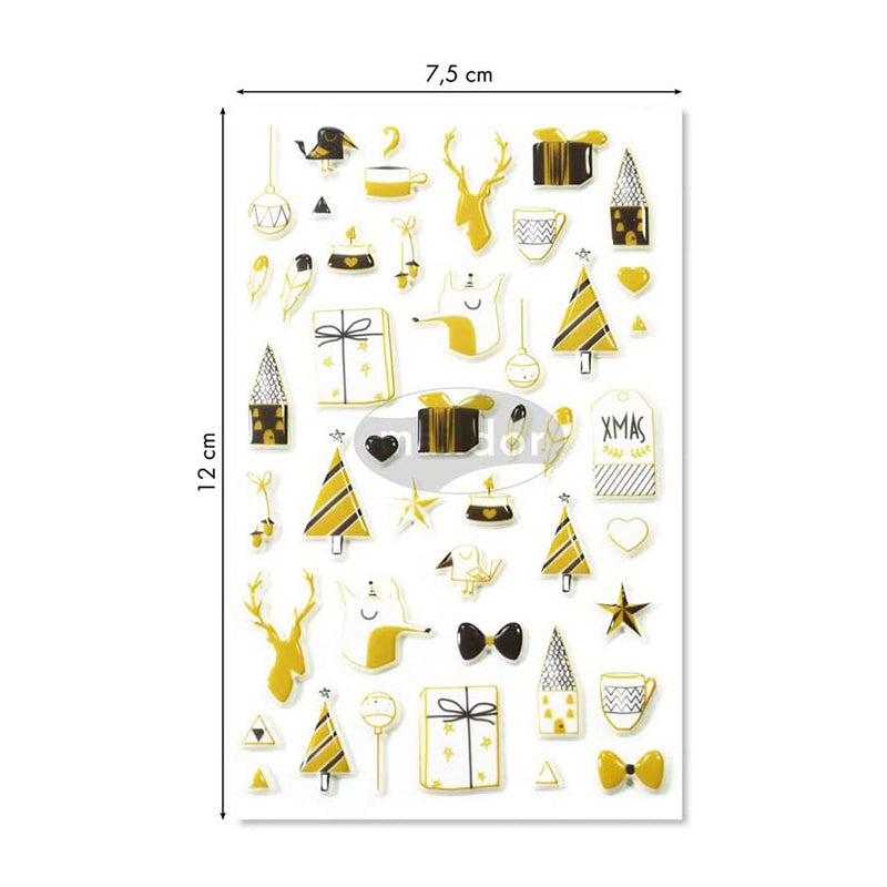 MAILDOR 3D Stickers Cooky Christmas Black/Gold 1s Default Title
