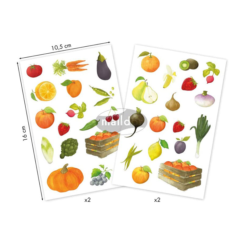 MAILDOR Deco Stickers Mimi Stick Fruit Vege 4s