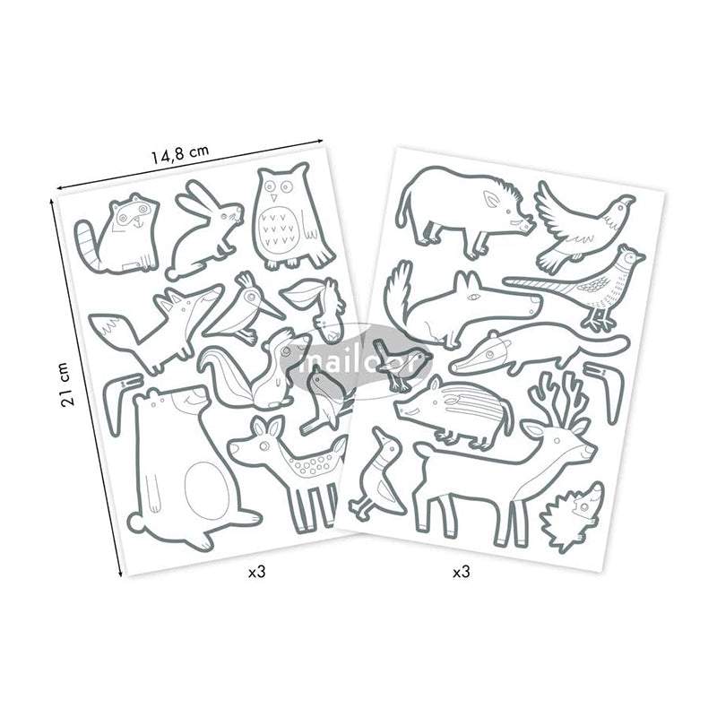 MAILDOR Deco Stickers Color Wood Animals 6s Default Title