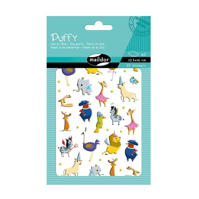 MAILDOR Shiny Stickers Puffy Zoo Party 1s Default Title