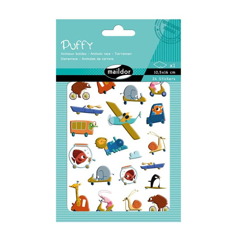 MAILDOR Shiny Stickers Puffy Animals Race 1s Default Title
