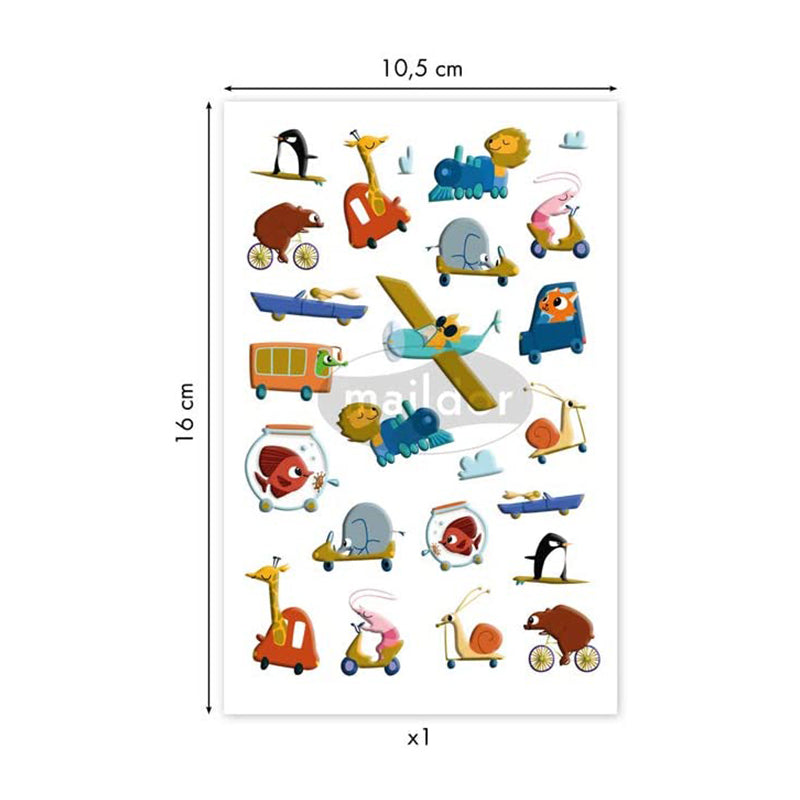 MAILDOR Shiny Stickers Puffy Animals Race 1s Default Title