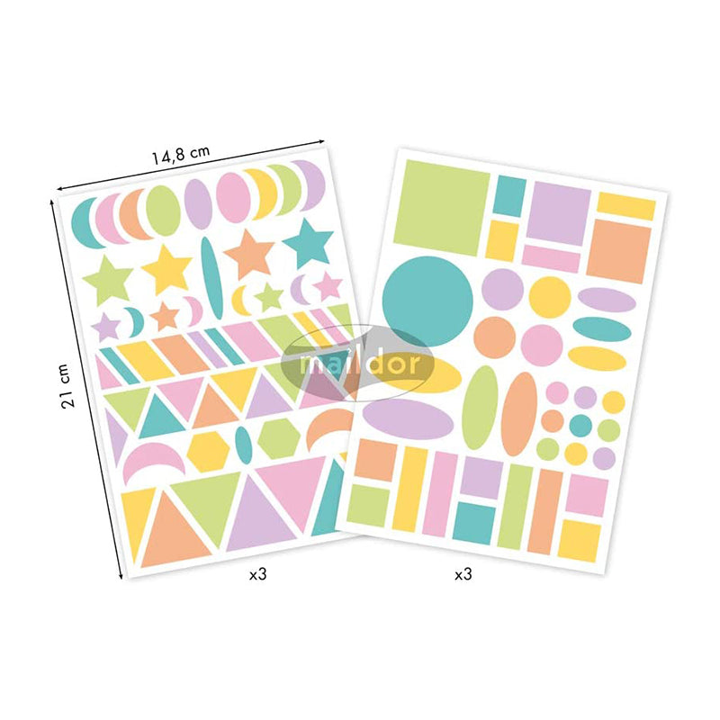 MAILDOR Deco Stickers Baby Pastel Geometric 6s