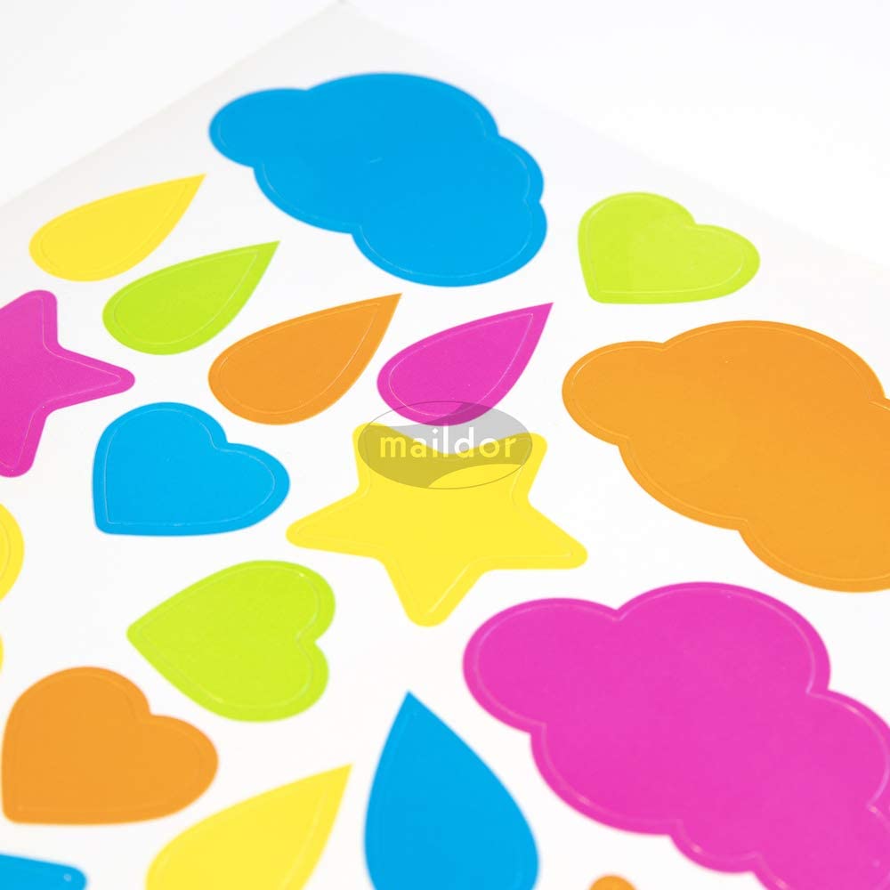 MAILDOR Geo Stickers Baby Fluo!Neon Multishapes 6s