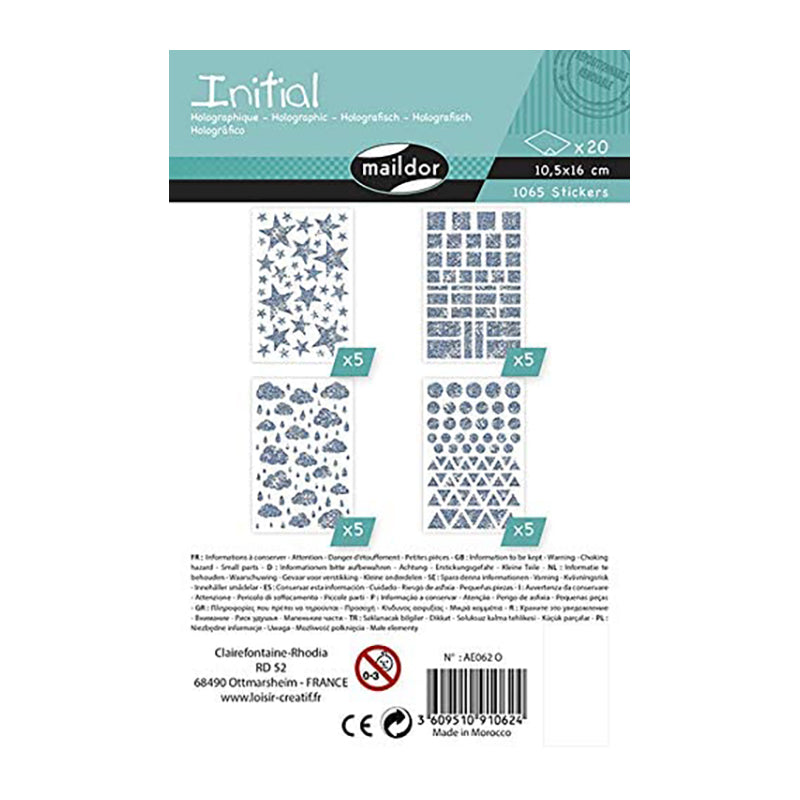 MAILDOR Geo Stickers Initial Holographic 20s Default Title