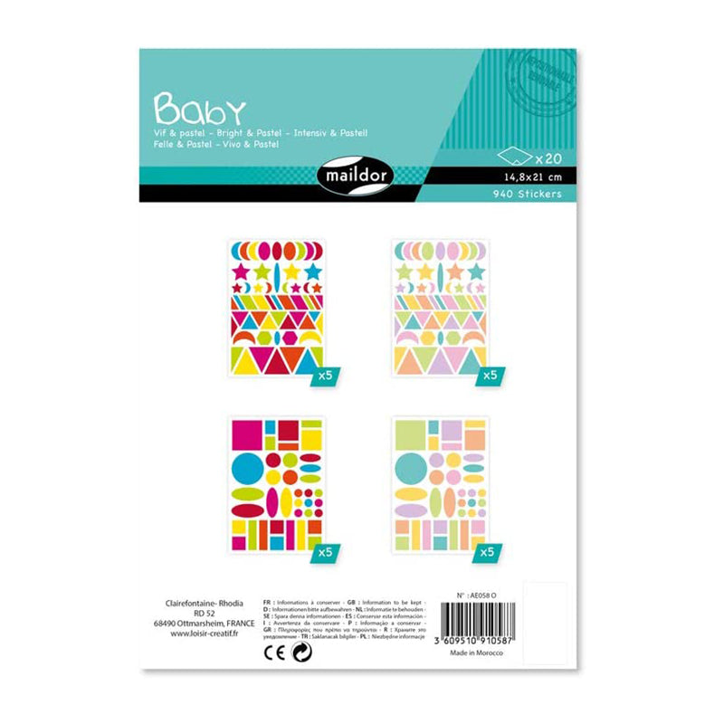 MAILDOR Geo Stickers Baby Fluo! Neon L- 20s Default Title