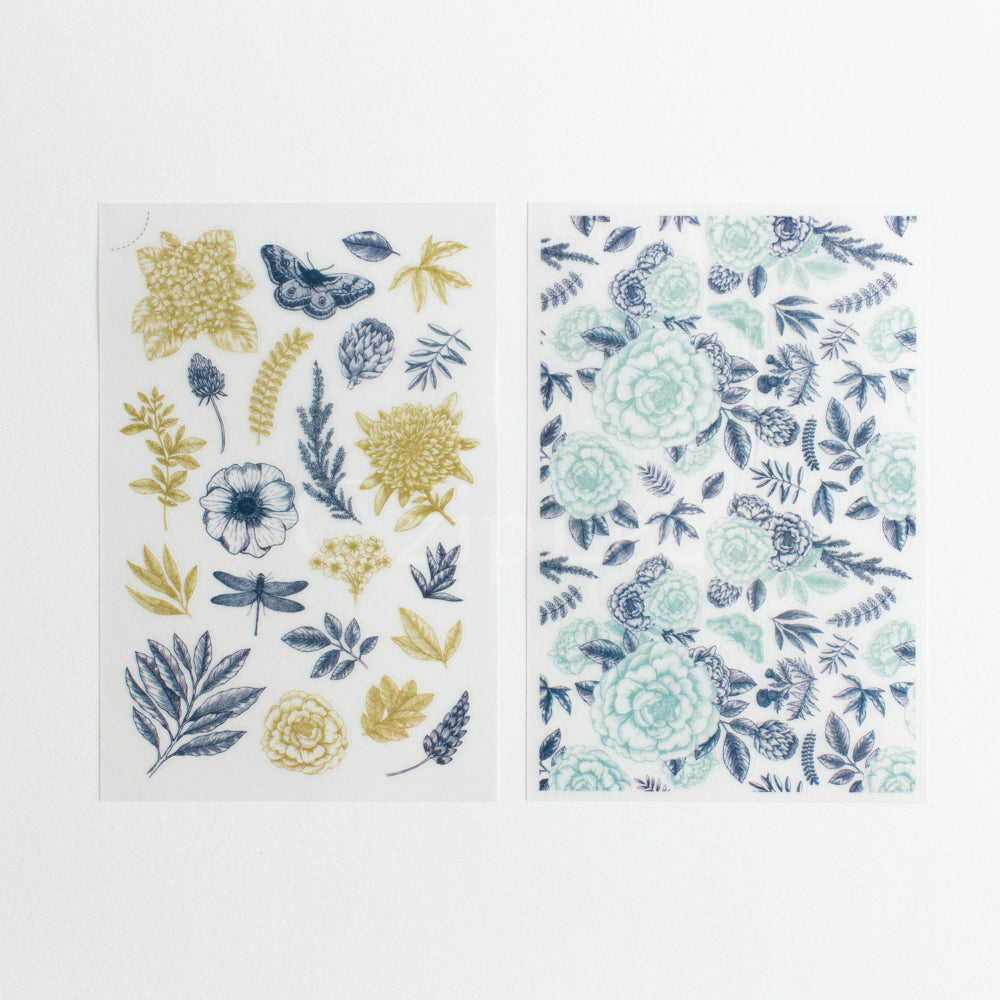 MU Print-On Sticker 2s 051-Herbaceous Flower LBlue