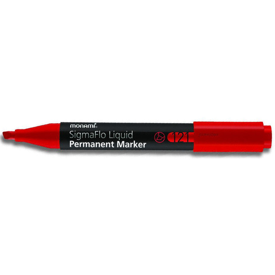 MONAMI SigmaFlo Liquid Permanent 121 Chisel Red