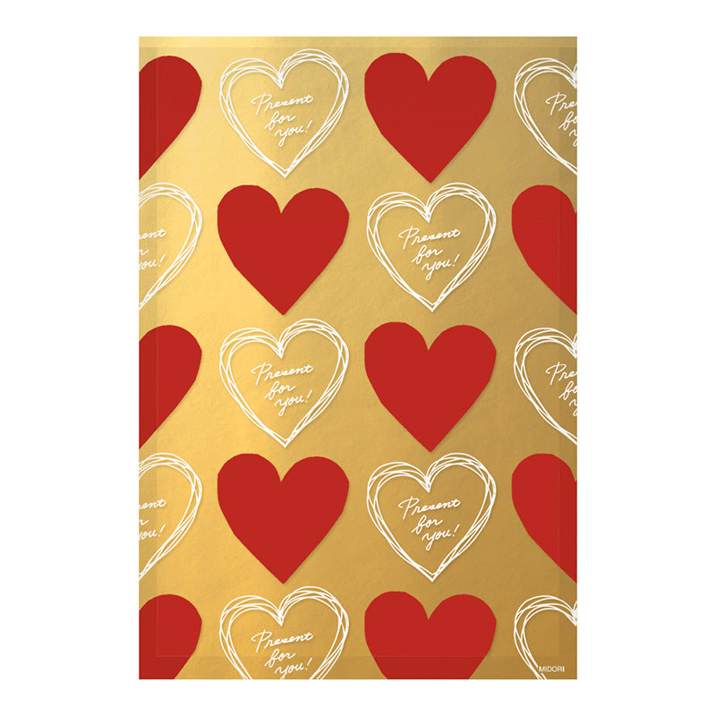 CHOTTO Cl Faced Bag Metallic Front Print Heart Gld