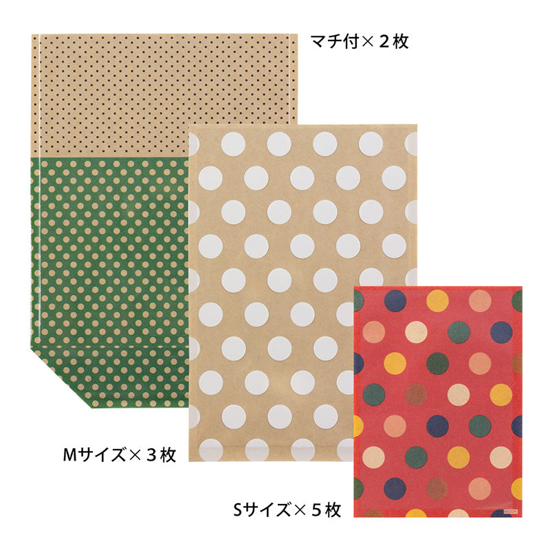 CHOTTO Clear Faced Bag Assorted Pack Dotted