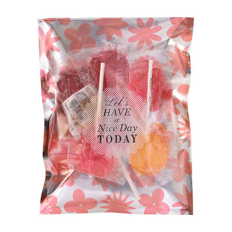 CHOTTO Clear Faced Bag Metallic Flower Pink