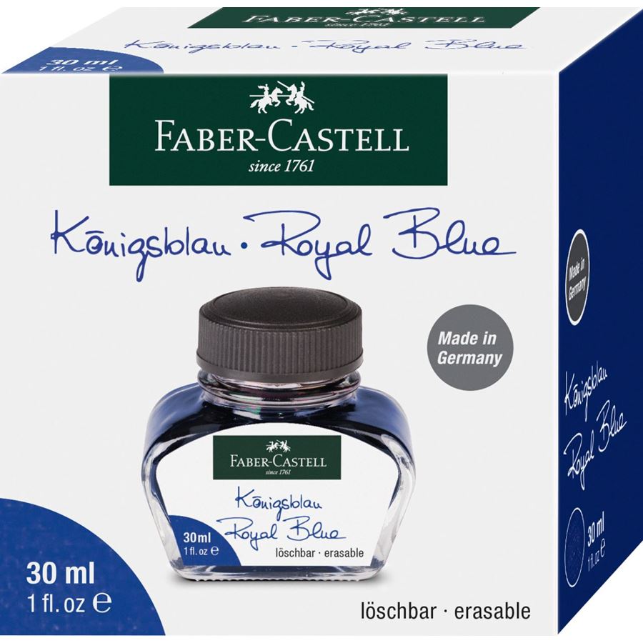FABER-CASTELL Ink Bottle 30ml Royal Blue (Erasable) Default Title