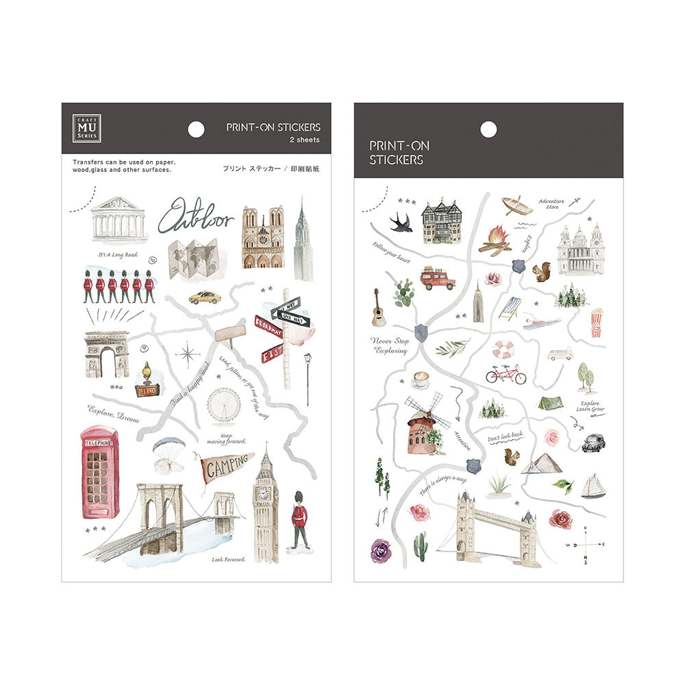 MU Print-On Sticker 2s 068-Travel Around The World