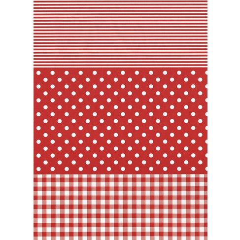 DECOPATCH Paper:Gingham/Dots/Stripes 484-Red Default Title