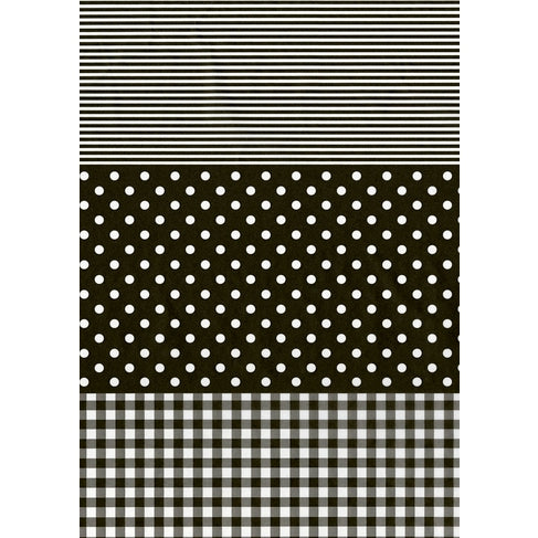 DECOPATCH Paper:Gingham/Dots/Stripes 485-Black Default Title