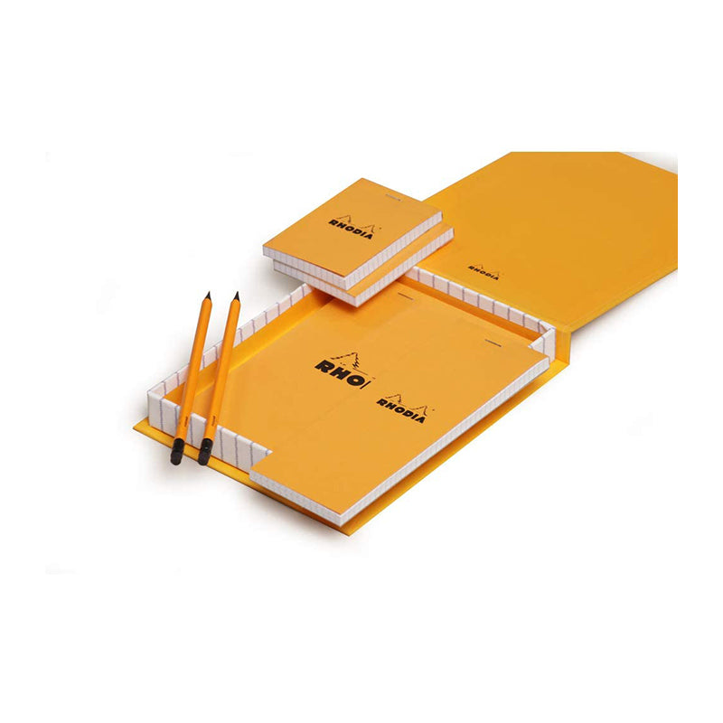 RHODIA Essential Box Orange (4x 5x5 Sq+2 Pencils) Default Title