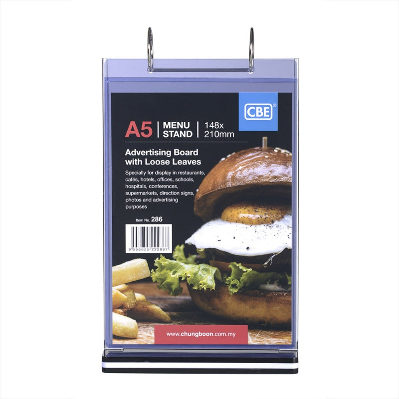 CBE Menu Stand w/Loose Leaves 286 A5V 148x210mm