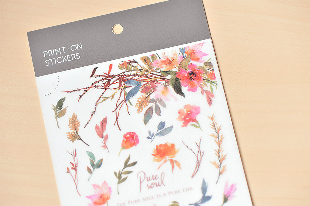 MU Print-On Sticker 2s 069-Alizarin Red Flowers
