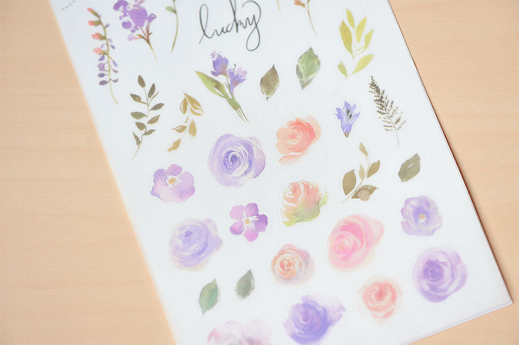 MU Print-On Sticker 2s 071-Purple Lilac Roses