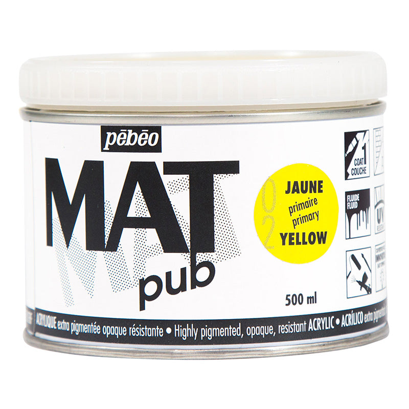 PEBEO Mat Pub Acrylic 500ml Primary Yellow