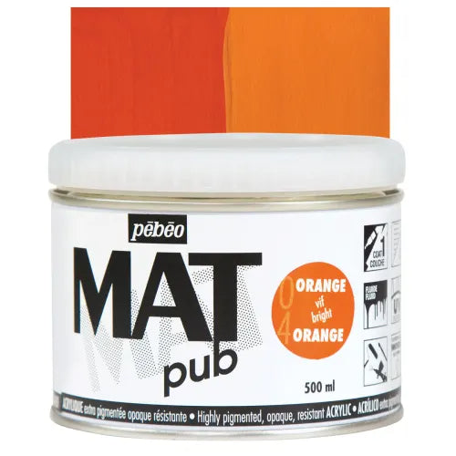 PEBEO Mat Pub Acrylic 500ml Bright Orange