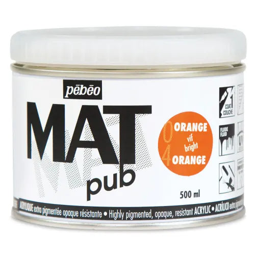 PEBEO Mat Pub Acrylic 500ml Bright Orange