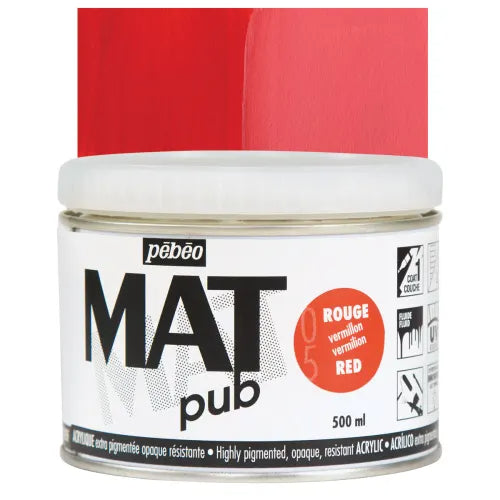 PEBEO Mat Pub Acrylic 500ml Vermilion Red
