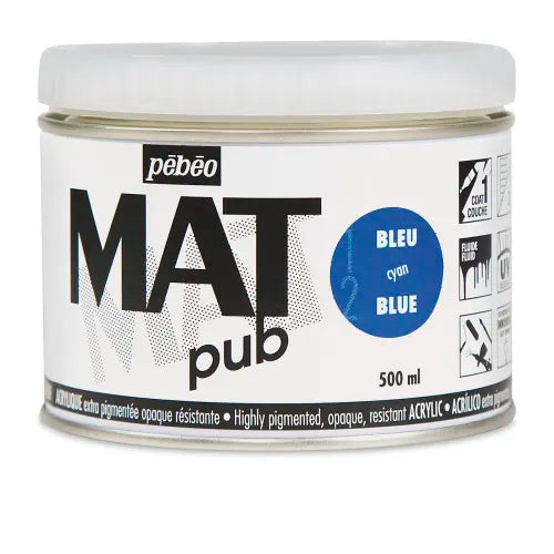 PEBEO Mat Pub Acrylic 500ml Cyan Blue