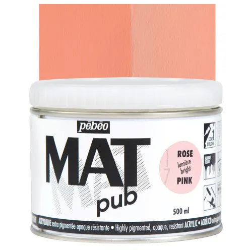 PEBEO Mat Pub Acrylic 500ml Bright Pink
