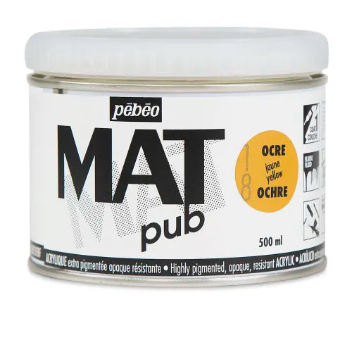 PEBEO Mat Pub Acrylic 500ml Yellow Ochre