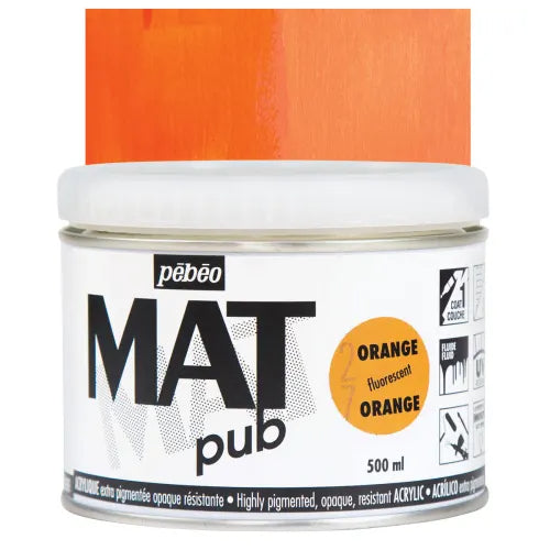 PEBEO Mat Pub Acrylic 500ml Fluorescent Orange