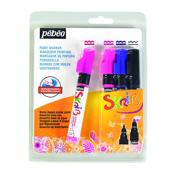 PEBEO Skrib Gouache Markers Set of 4-Princess
