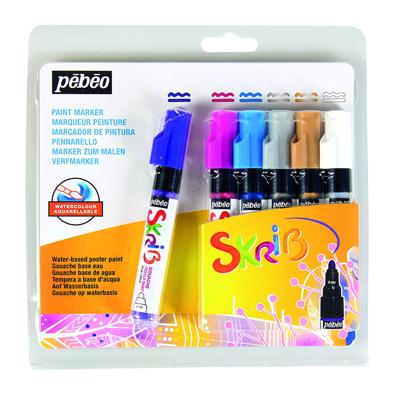 PEBEO Skrib Gouache Markers Set of 6-Poetry