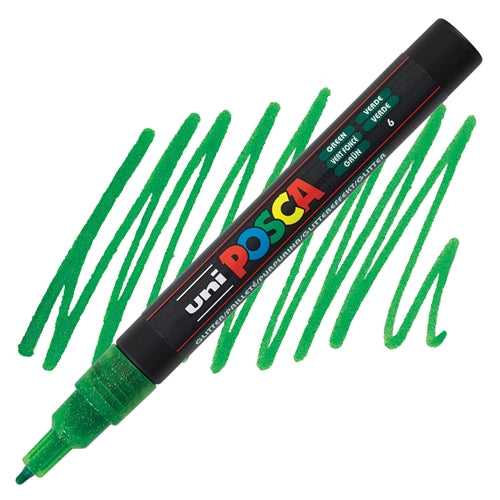UNI POSCA Marker Fine Bullet 1.5mm Glitter-Green