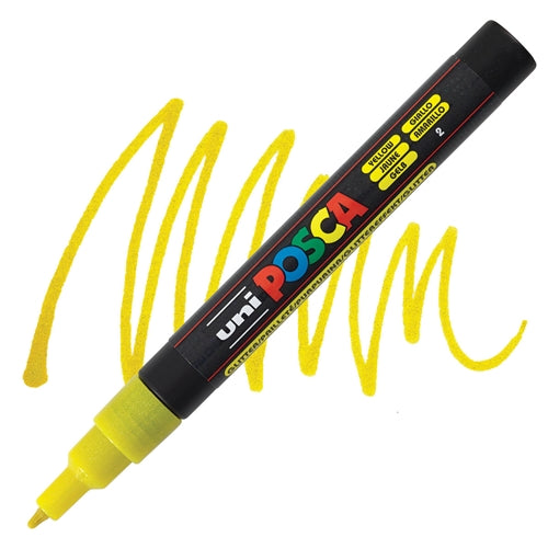 UNI POSCA Marker Fine Bullet 1.5mm Glitter-Yellow