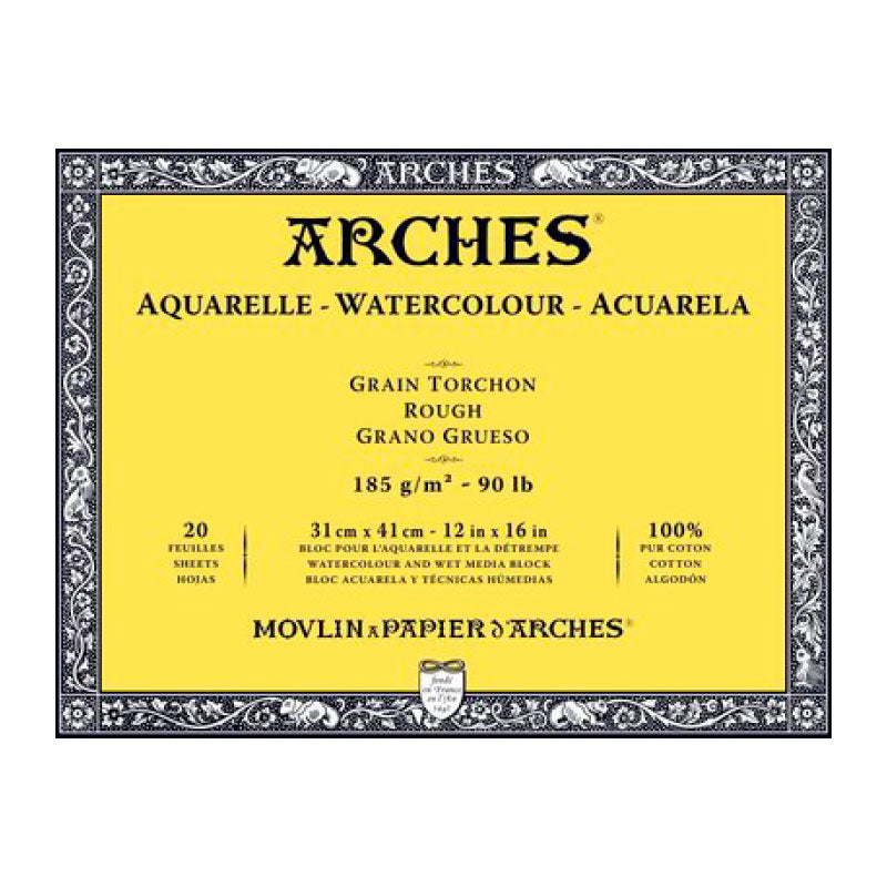 ARCHES Rough Block Natural White 185g 31x41cm
