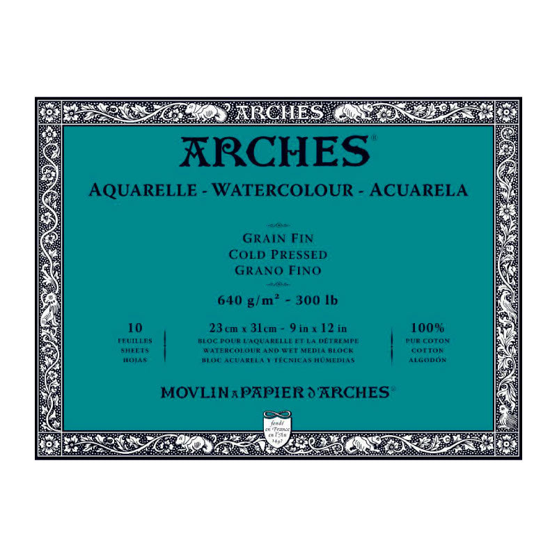 ARCHES Cold Pressed Block Natural White 640g 31x41cm