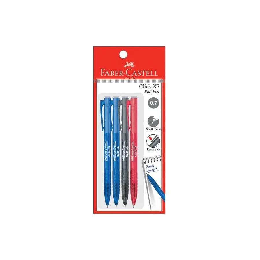 FABER-CASTELL Click X7 0.7mm 142254 2Blue/1Black/1Red 4s