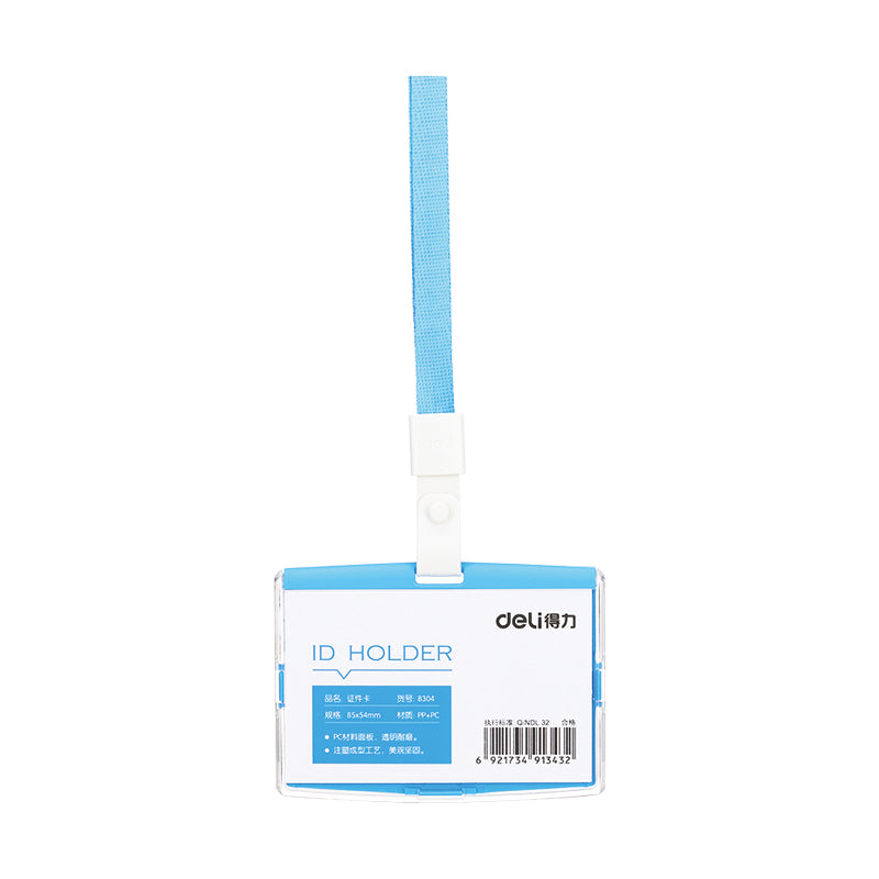 DELI N/Badge PP E8304B Across w/Lanyard Blue Default Title