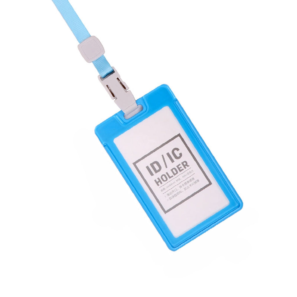 DELI N/Badge Rubber E8336C Across w/Lanyard Blue