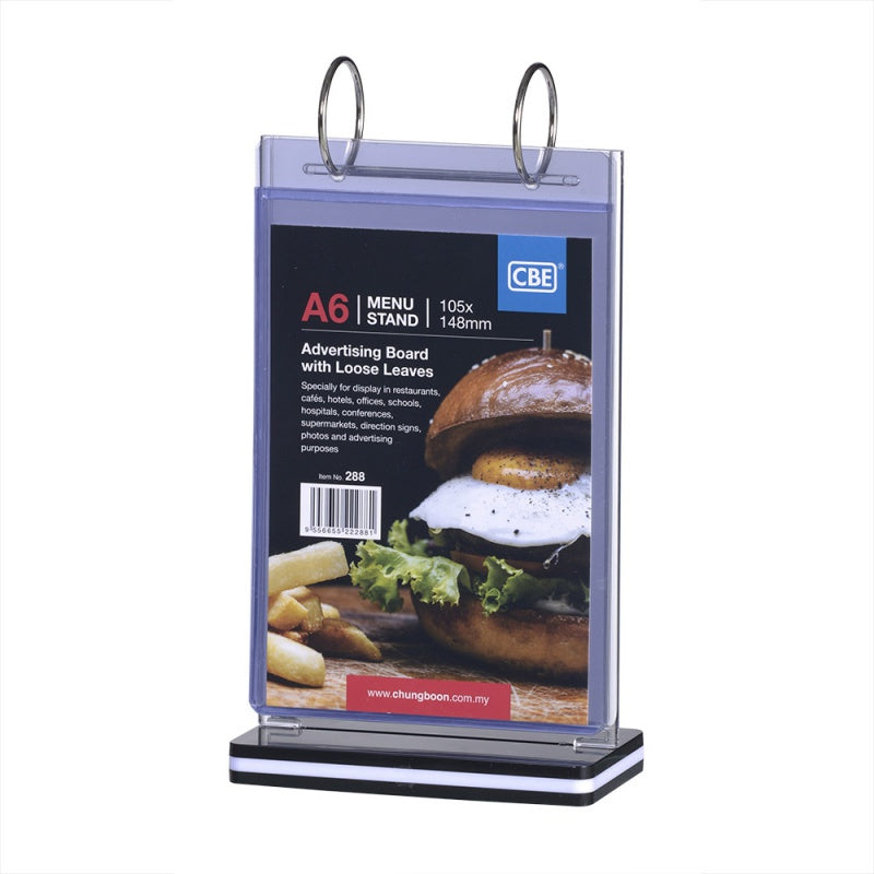 CBE Menu Stand w/Loose Leaves 288 A6V 148x105mm