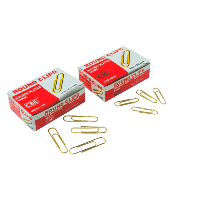 CBE Paper Clip 21133 Golden 33mm 100s Default Title