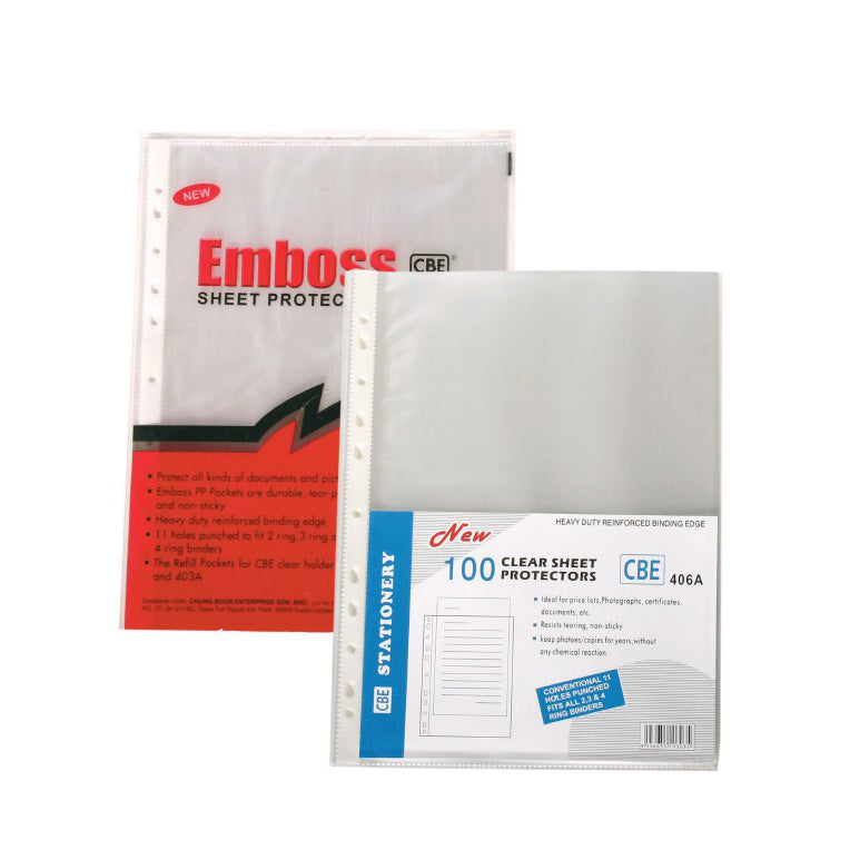 CBE Sheet Protector 406AB A4 Emboss 100s Default Title