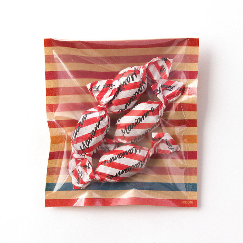 CHOTTO Clear Faced Bag S Kraft Border Red