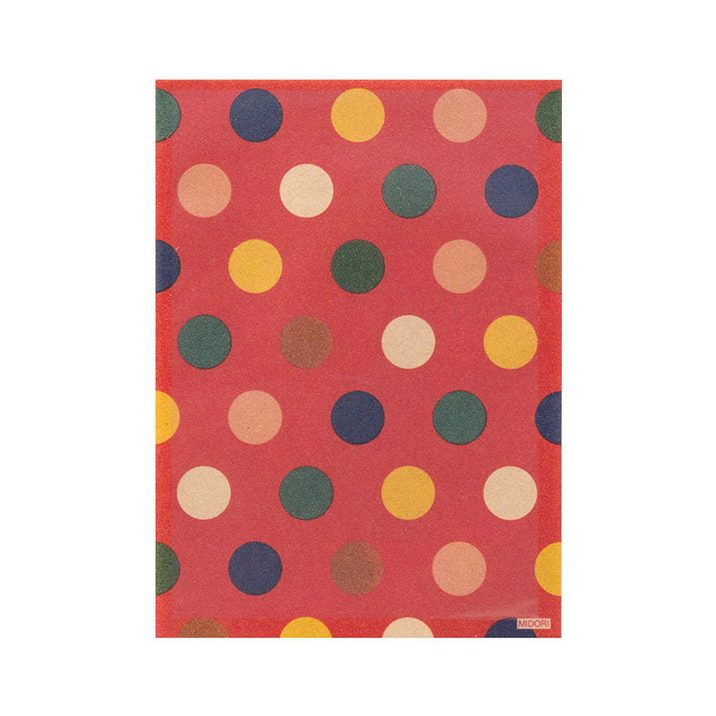 CHOTTO Clear Faced Bag S Kraft Multi Dot Red