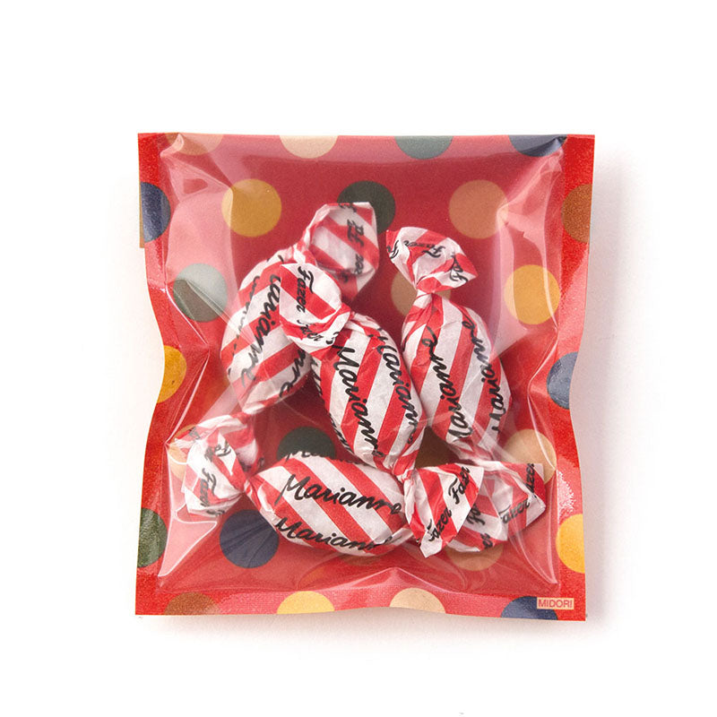 CHOTTO Clear Faced Bag S Kraft Multi Dot Red